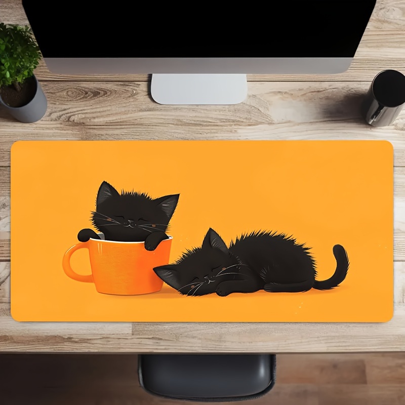 Two Sleepy Black Cat Gaming Mo - Pc Gaming Orange recension och pris